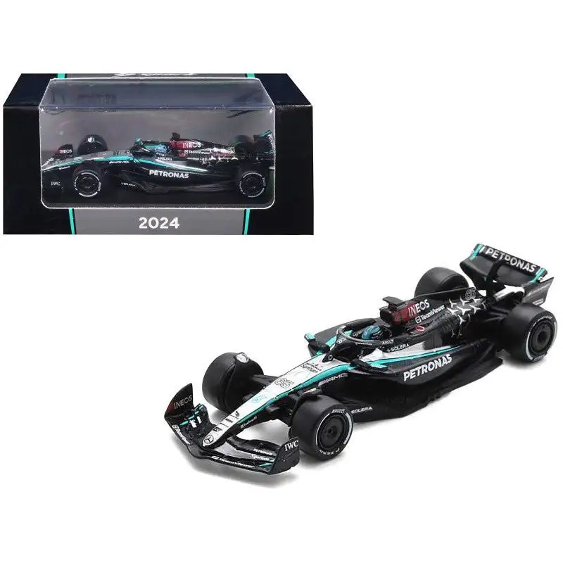 Mercedes-AMG F1 W15 E Performance #63 George Russell "Petronas" Formula One F1 "Bahrain GP" (2024) 1/64 Diecast Model Car by Spark