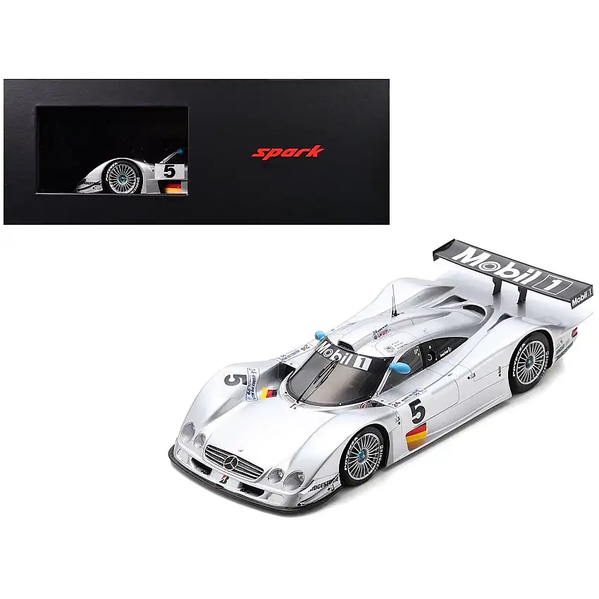 Mercedes-Benz CLR #5 Christophe Bouchut - Nick Heidfeld - Peter Dumbreck "AMG-Mercedes" "24 Hours of Le Mans" (1999) and Acrylic Display Case 1/18 Model Car by Spark