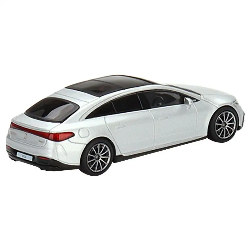 Mercedes-Benz EQS 580 4MATIC Silver Metallic with Black Top Limited Edition to 2040 pieces Worldwide 1/64 Diecast Model Car by Mini GT