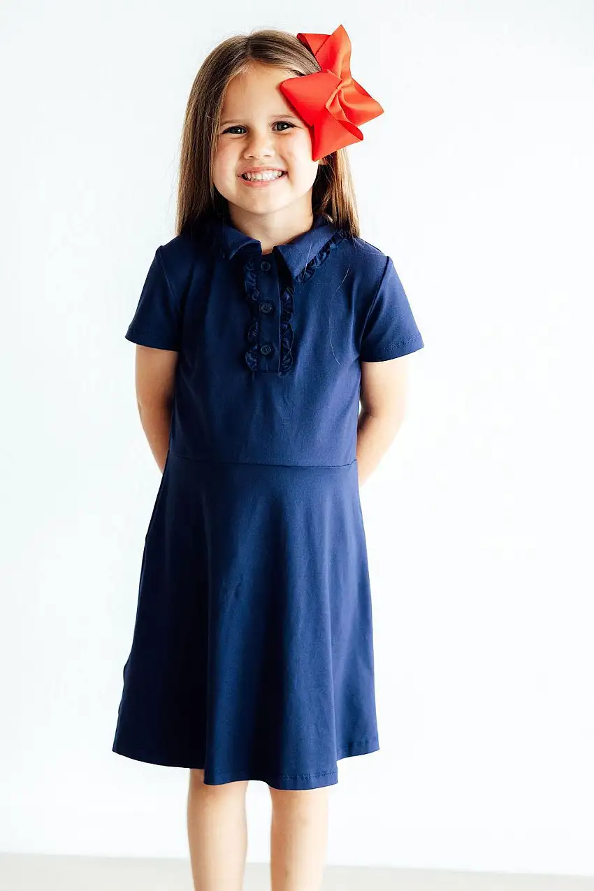 Navy S/s Polo Dress