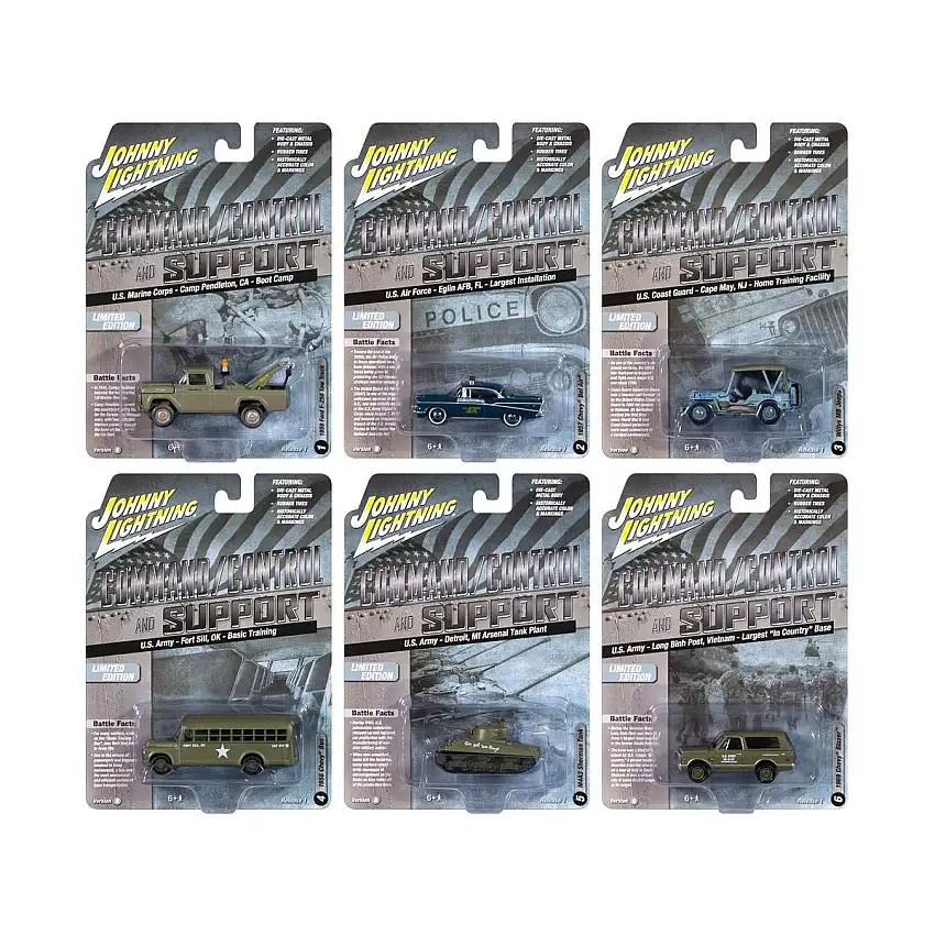 "Military" Set B of 6 pieces 2024 Release 2 Limited Edition Diecast Models by Johnny Lightning $68.09
