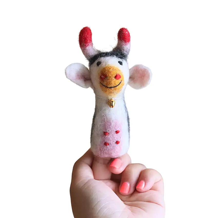 Milk Cow Finger Puppet