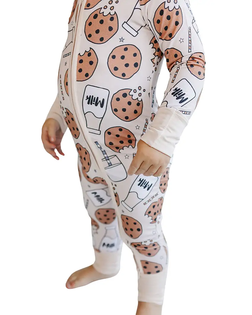 Bamboo Zip Romper | Milk & Cookies