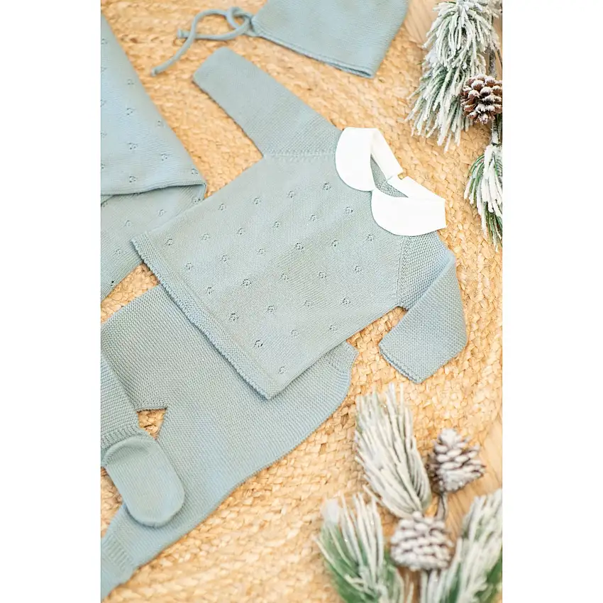 Milou | Baby Green Cotton Knit Set (4)