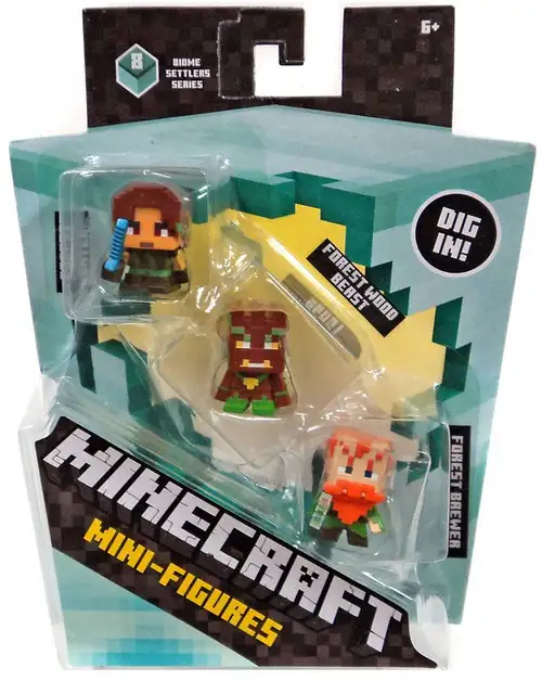 Minecraft Biome Settlers Series 8 Forest Hunter, Forest Wood Beast & Forest Brewer Mini Figure 3-Pack [Loose]