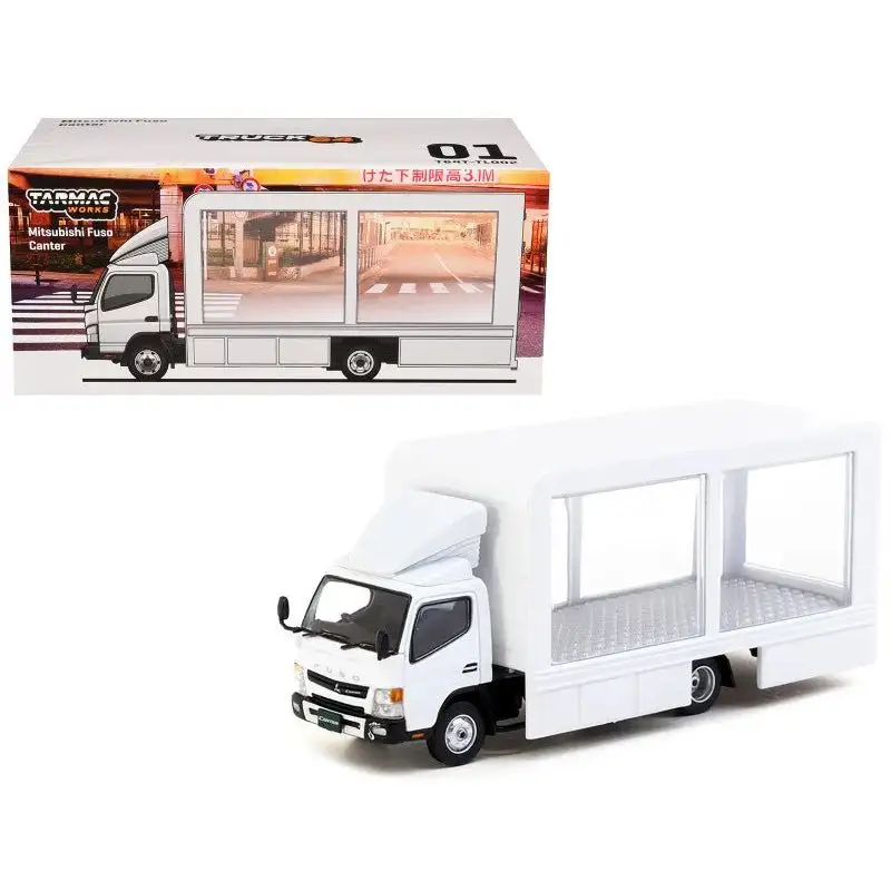 Mitsubishi Fuso Canter Mobile Display Truck RHD (Right Hand Drive) White "Truck64" Series 1/64 Diecast Model by Tarmac Works