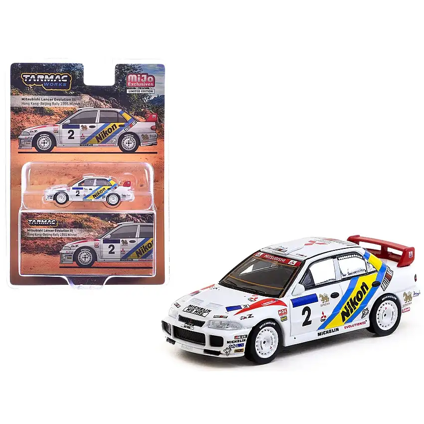 Mitsubishi Lancer Evolution III #2 Kenneth Eriksson - Staffan Parmander Winner "Hong Kong-Beijing Rally" (1995) "Global64" Series 1/64 Diecast Model by Tarmac Works