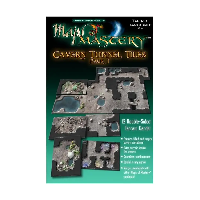 Terrain Card Set #5 - Cavern Tunnel Tiles Pack #1