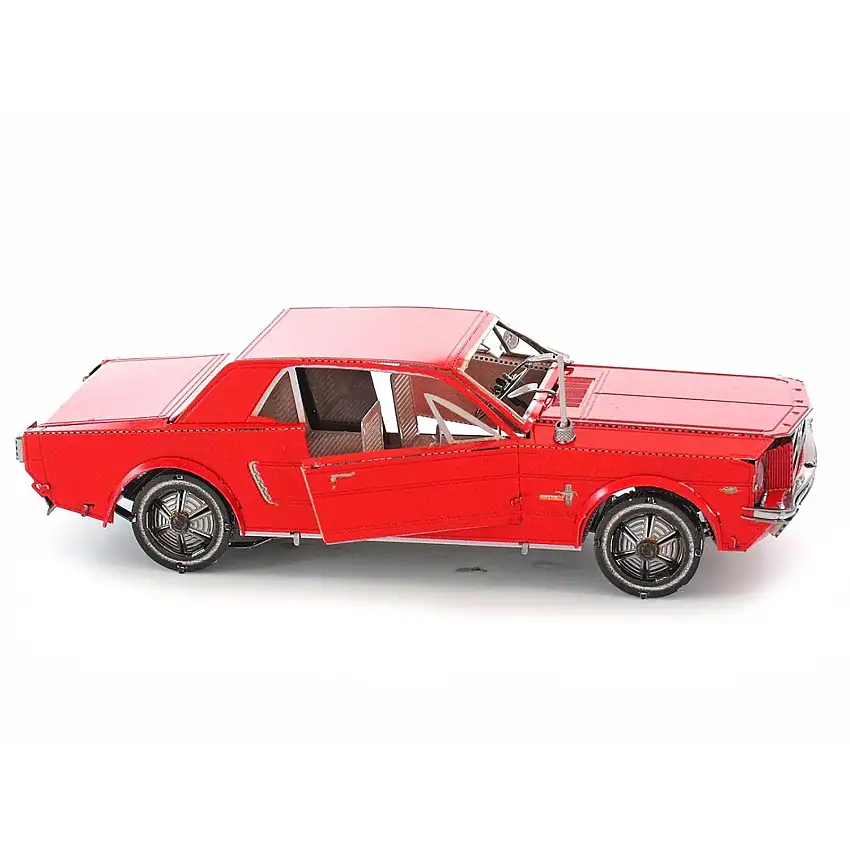 Model Kit 1965 Ford Mustang Red (Moderate Difficulty) Steel Model by Metal Earth