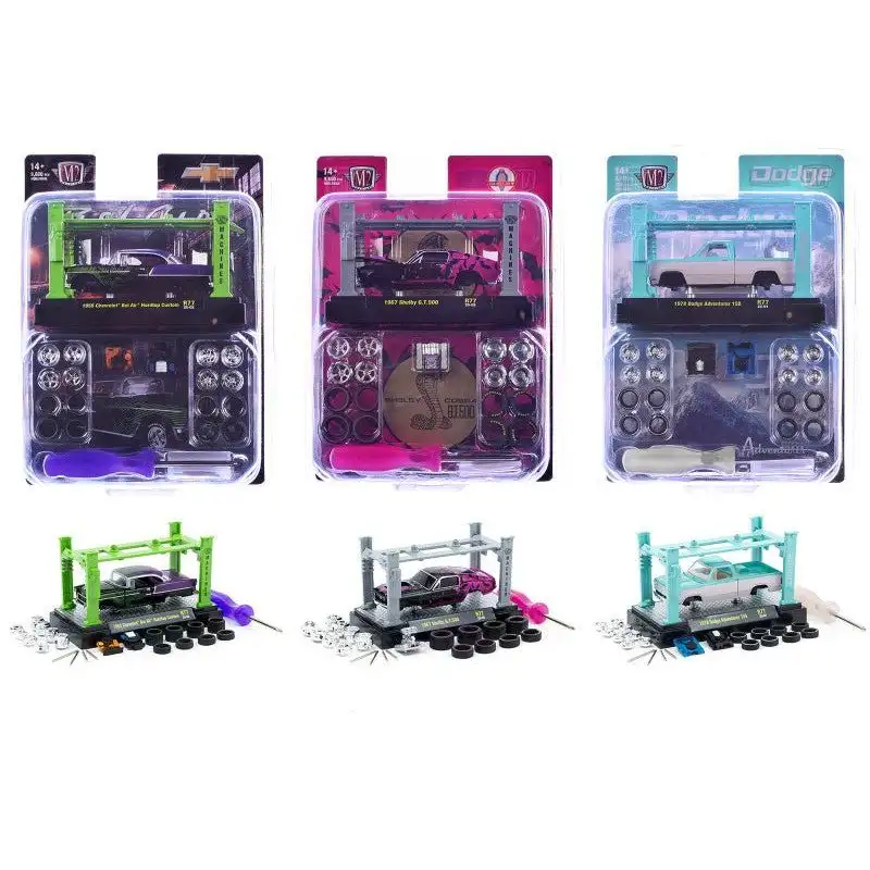 Model Kit 3 piece Car Set Release 77 Limited Edition to 9600 pieces Worldwide 1/64 Diecast Model Cars by M2 Machines