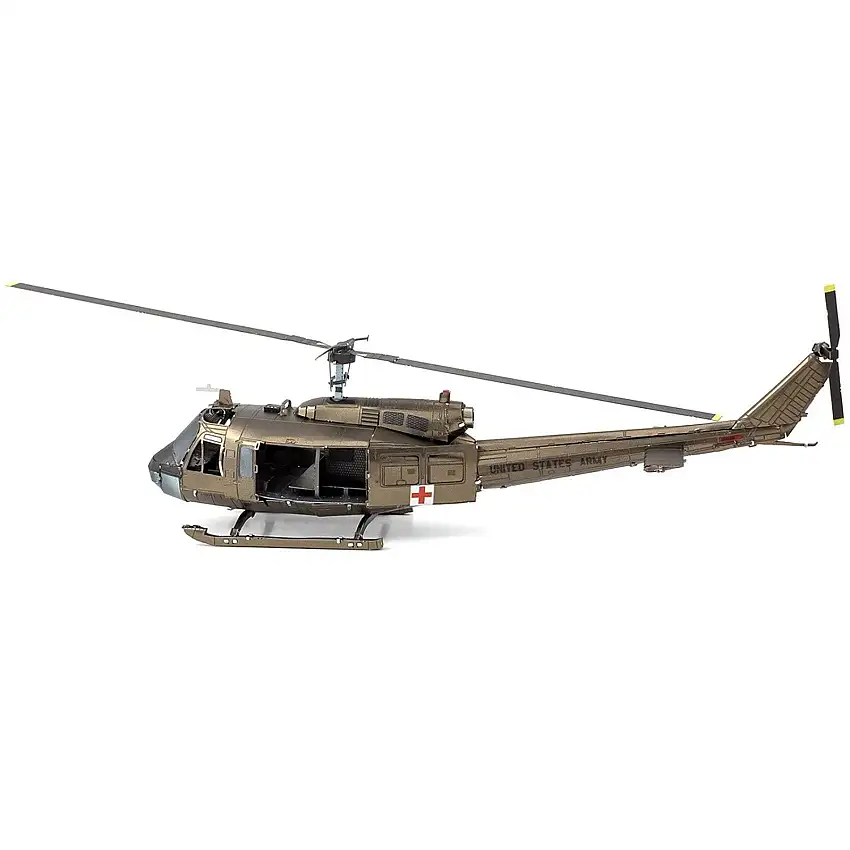 Model Kit Bell UH-1 Iroquois Helicopter "Huey" United States Army (Moderate Difficulty) Steel Model by Metal Earth