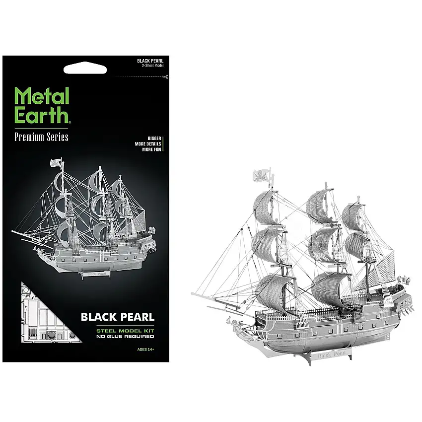 Model Kit Black Pearl Ship (Challenging Difficulty) Steel Model by Metal Earth