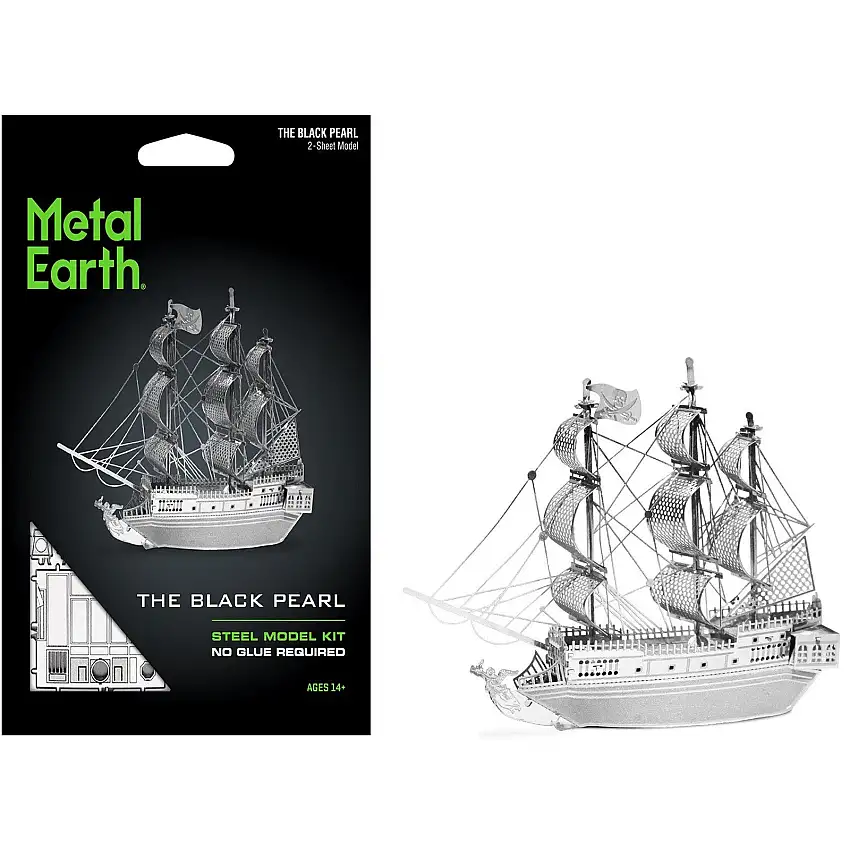 Model Kit Black Pearl Ship (Moderate Difficulty) Steel Model by Metal Earth