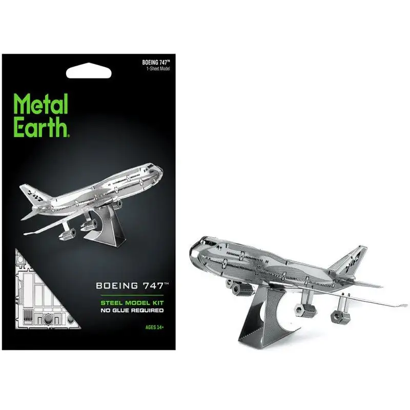 Model Kit Boeing 747 Commercial Aircraft (Easy Difficulty) Steel Model by Metal Earth