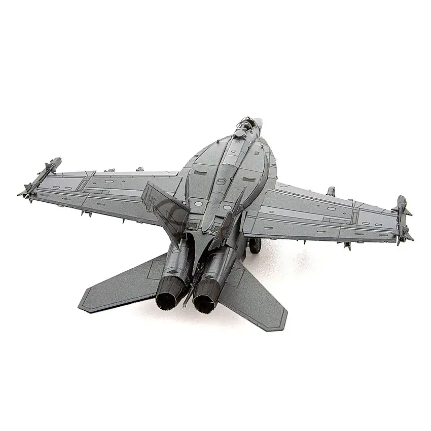 Model Kit Boeing F/A-18 Super Hornet Fighter Aircraft "United States Navy" (Moderate Difficulty) Steel Model by Metal Earth