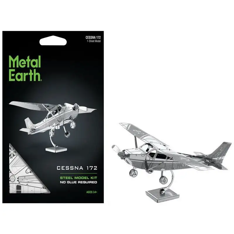Model Kit Cessna 172 Skyhawk Aircraft (Moderate Difficulty) Steel Model by Metal Earth