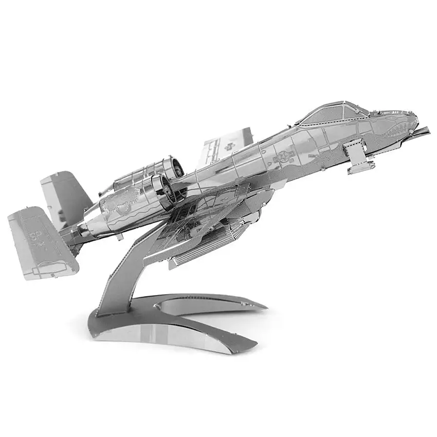 Model Kit Fairchild Republic A-10 Thunderbolt II "Warthog" Attack Aircraft (Moderate Difficulty) Steel Model by Metal Earth