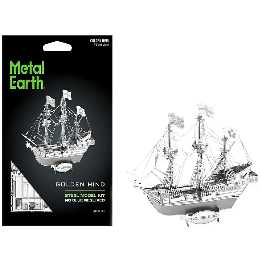 Model Kit Golden Hind Galleon (Moderate Difficulty) Steel Model by Metal Earth