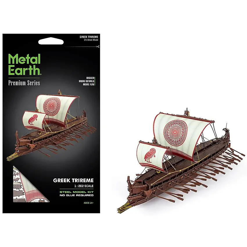 Model Kit Greek Trireme Warship (Expert Difficulty) Steel Model by Metal Earth