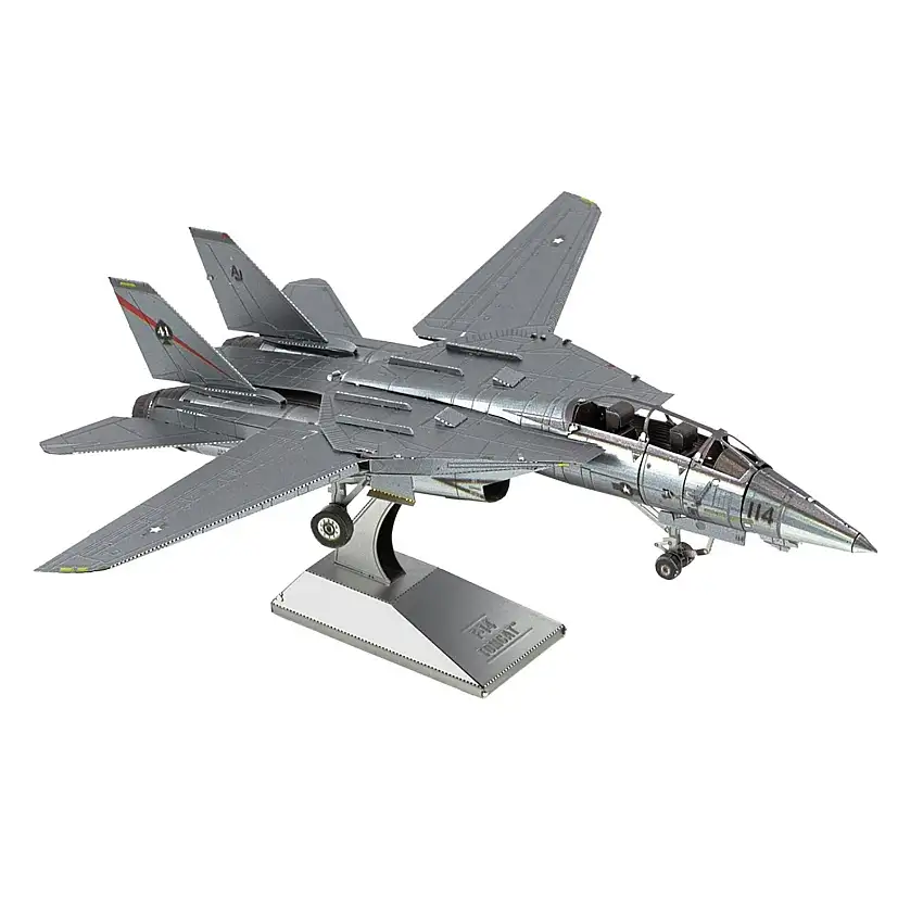 Model Kit Grumman F-14 Tomcat Fighter Aircraft "United States Navy" (Challenging Difficulty) Steel Model by Metal Earth