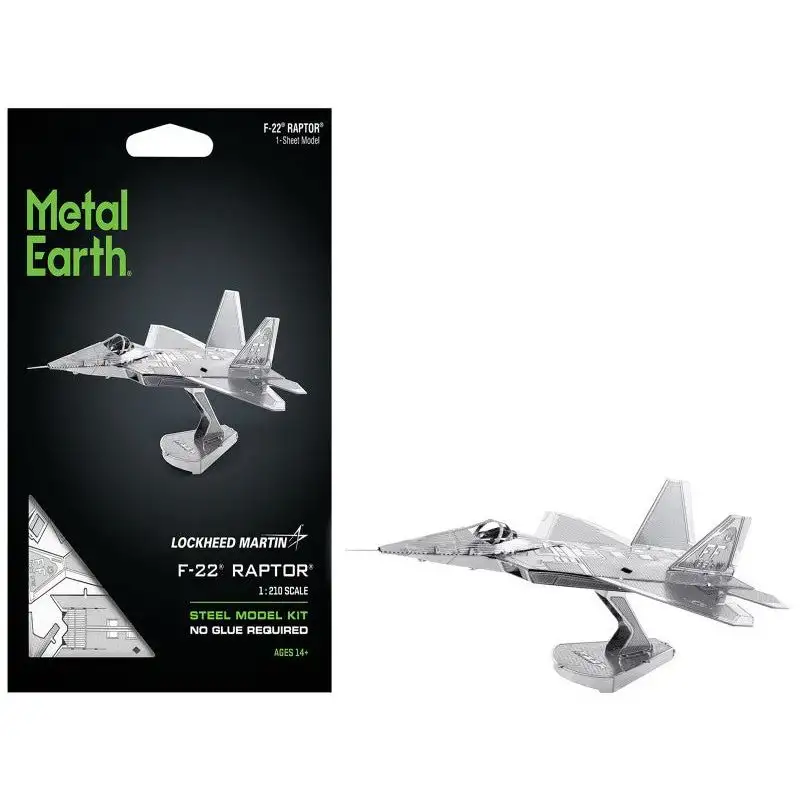 Model Kit Lockheed Martin F-22 Raptor Stealth Aircraft (Moderate Difficulty) Steel Model by Metal Earth