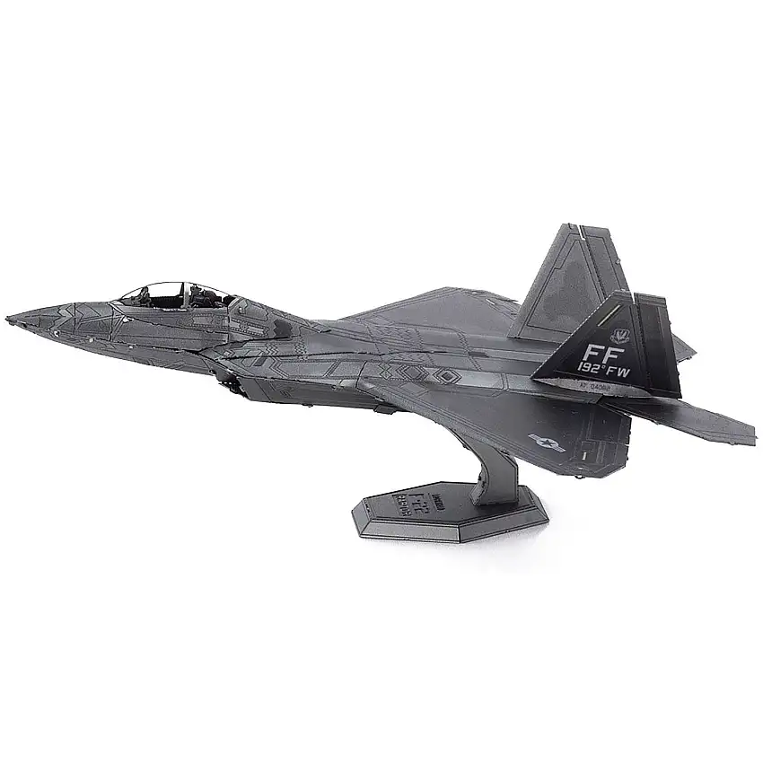 Model Kit Lockheed Martin F-22 Raptor Stealth Aircraft "United States Air Force" (Moderate Difficulty) Steel Model by Metal Earth