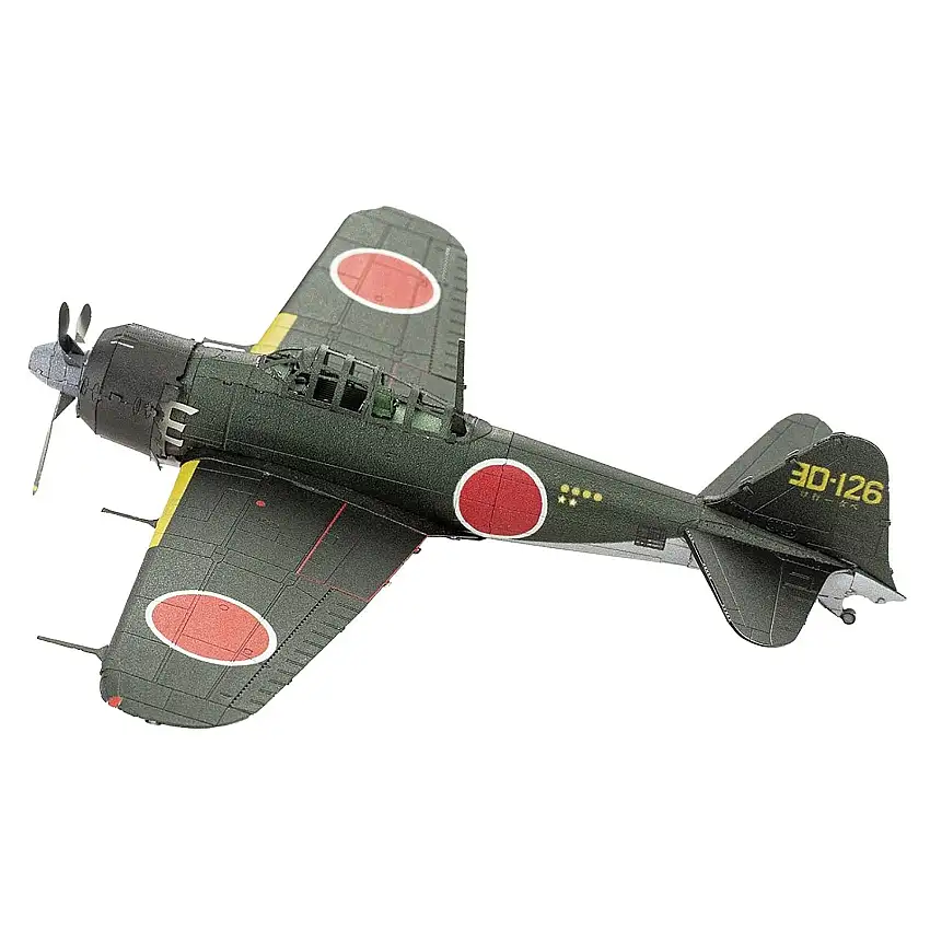 Model Kit Mitsubishi A6M Zero Fighter Aircraft "World War II" Imperial Japanese Navy (Moderate Difficulty) Steel Model by Metal Earth