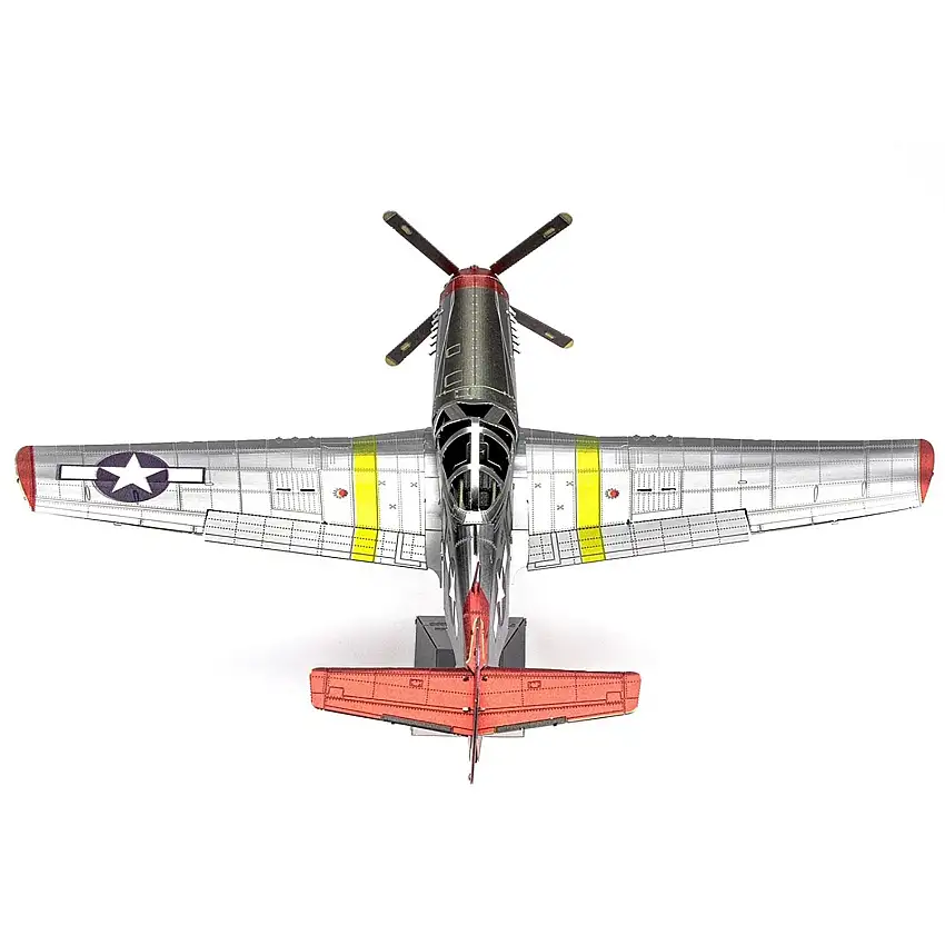 Model Kit North American P-51D Mustang Fighter Aircraft "Tuskegee Airmen Duchess Arlene 100th Fighter Squadron" United States Army Air Forces (Challenging Difficulty) Steel Model by Metal Earth