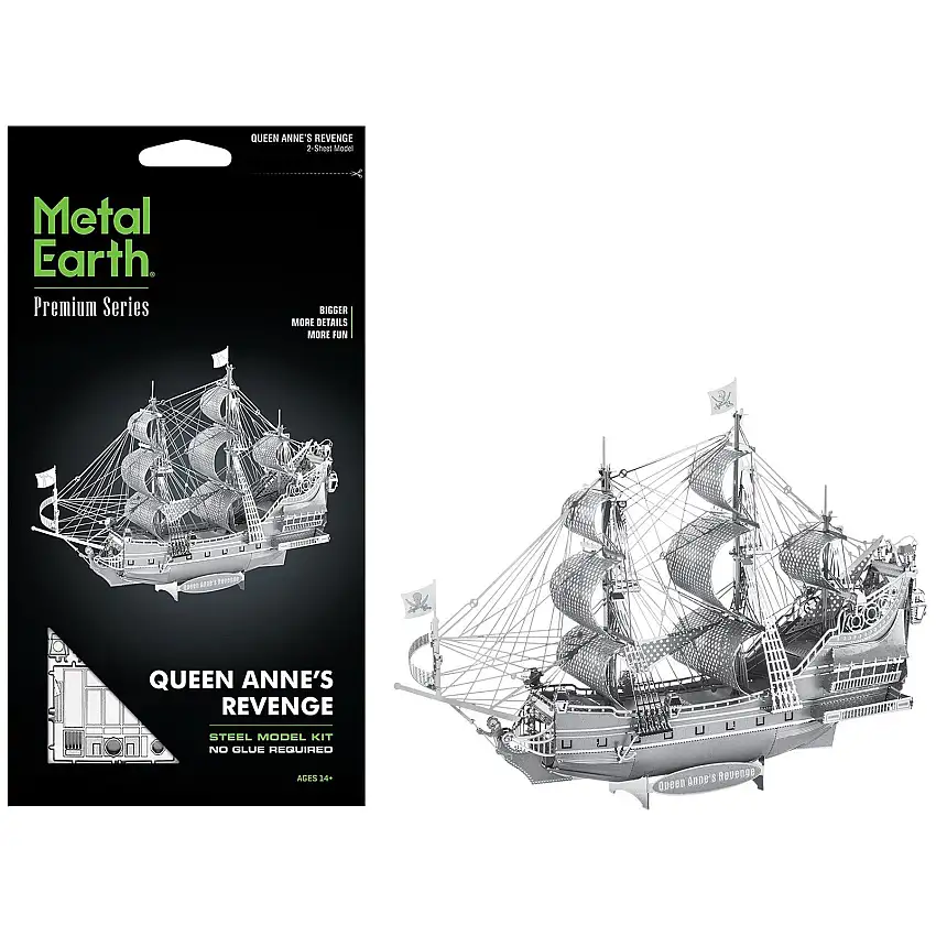 Model Kit Queen Anne's Revenge Ship (Challenging Difficulty) Steel Model by Metal Earth