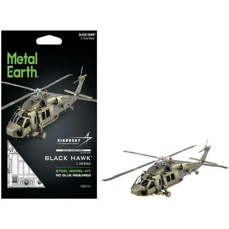 Model Kit Sikorsky Black Hawk Helicopter "United States Army" (Moderate Difficulty) Steel Model by Metal Earth