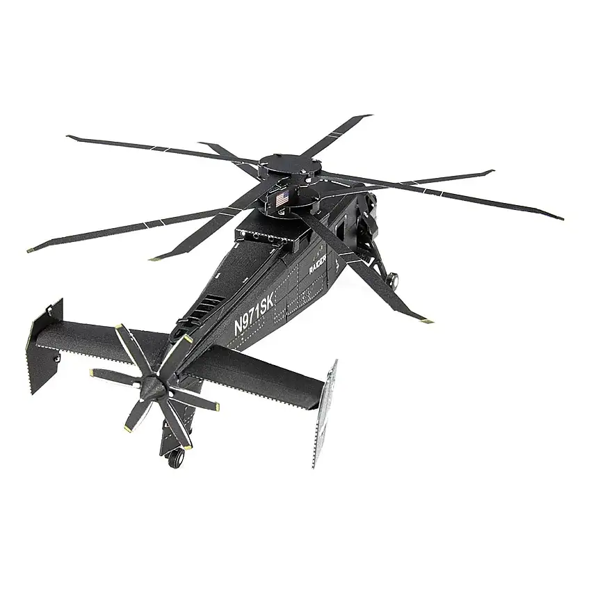 Model Kit Sikorsky S-97 Raider Attack Helicopter "United States Army" (Challenging Difficulty) Steel Model by Metal Earth