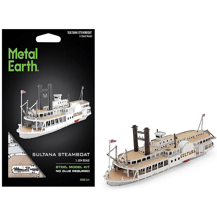 Model Kit Sultana Steamboat (Moderate Difficulty) Steel Model by Metal Earth