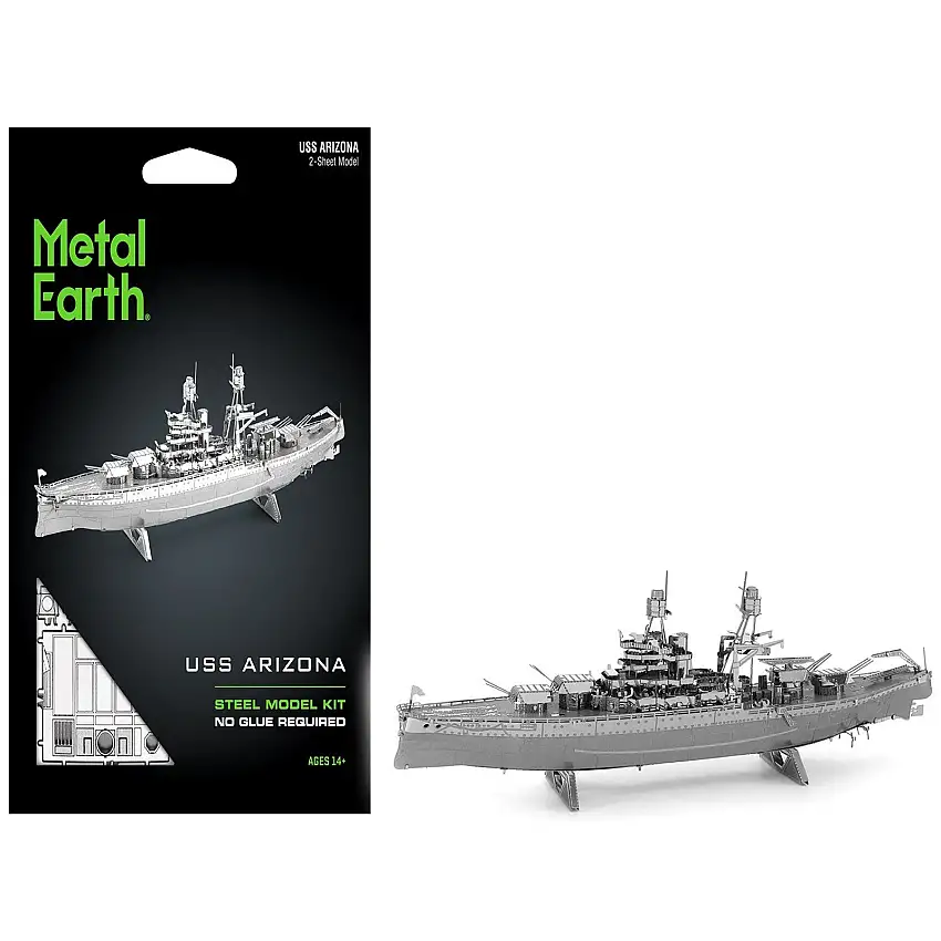 Model Kit USS Arizona Battleship (Challenging Difficulty) Steel Model by Metal Earth
