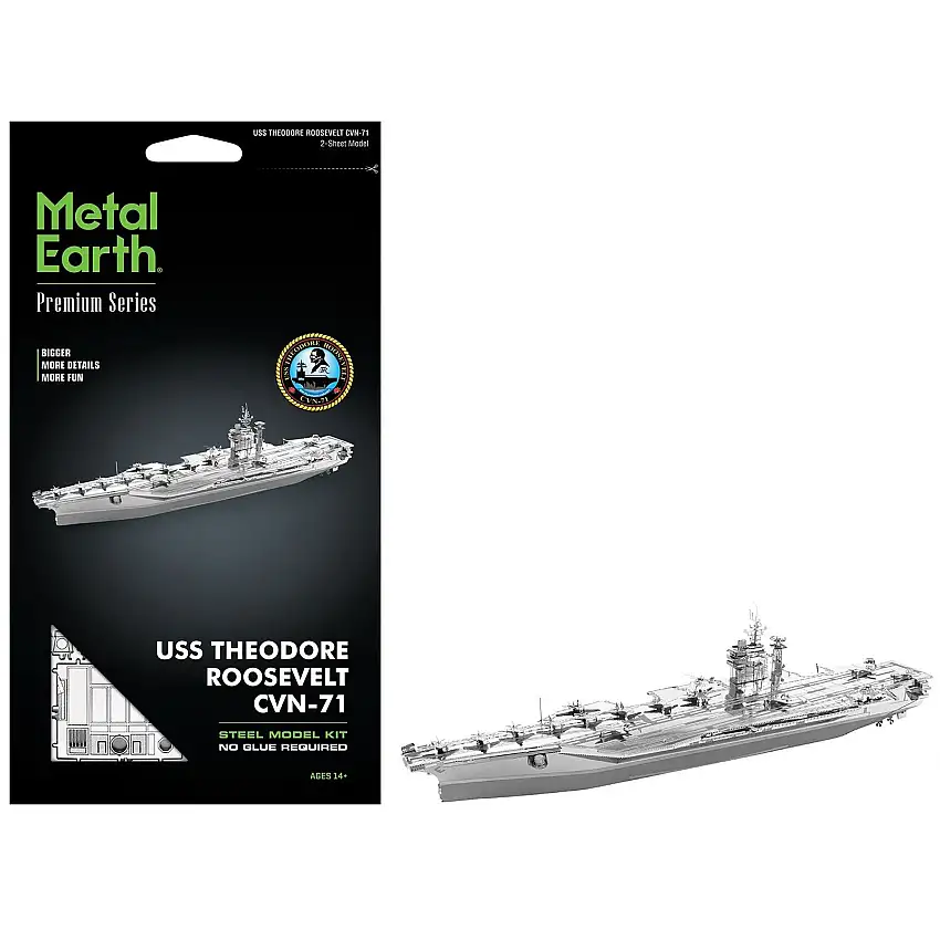 Model Kit USS Theodore Roosevelt CVN-71 Aircraft Carrier (Expert Difficulty) Steel Model by Metal Earth