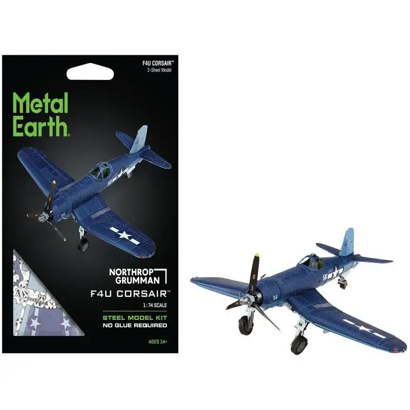 Model Kit Vought F4U Corsair Fighter Aircraft "World War II" United States Navy (Challenging Difficulty) Steel Model by Metal Earth