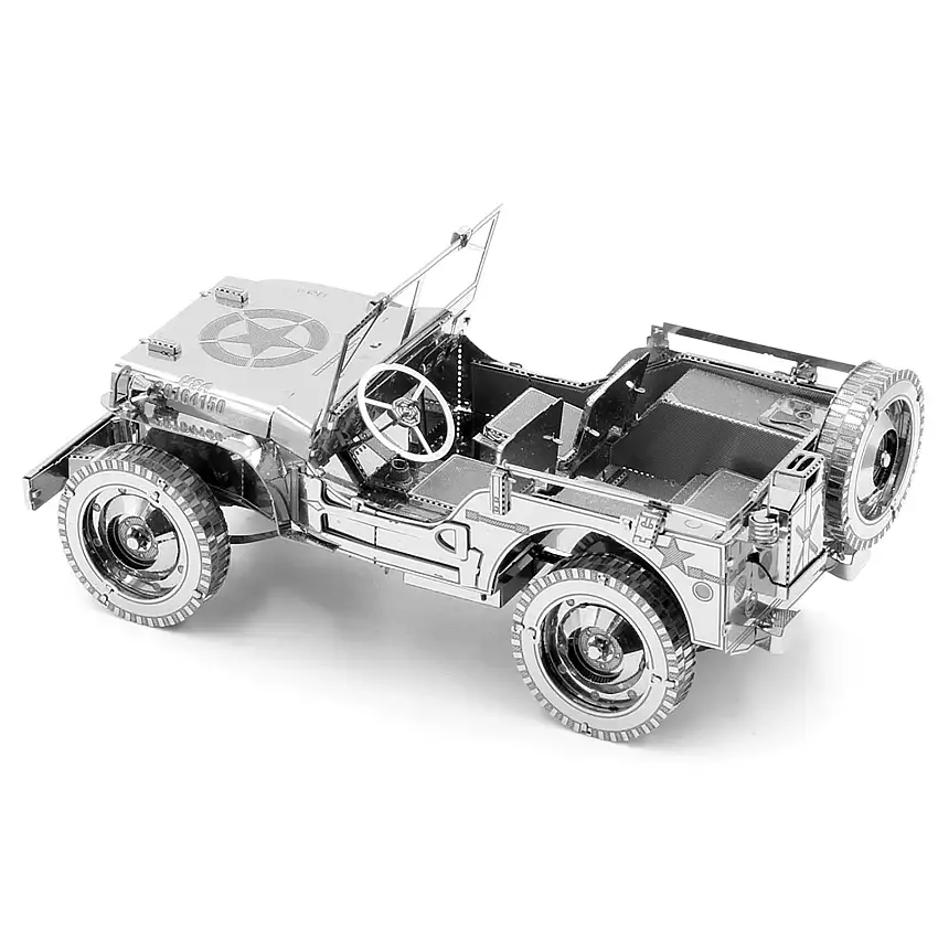 Model Kit Willys Overland Jeep (Challenging Difficulty) Steel Model by Metal Earth