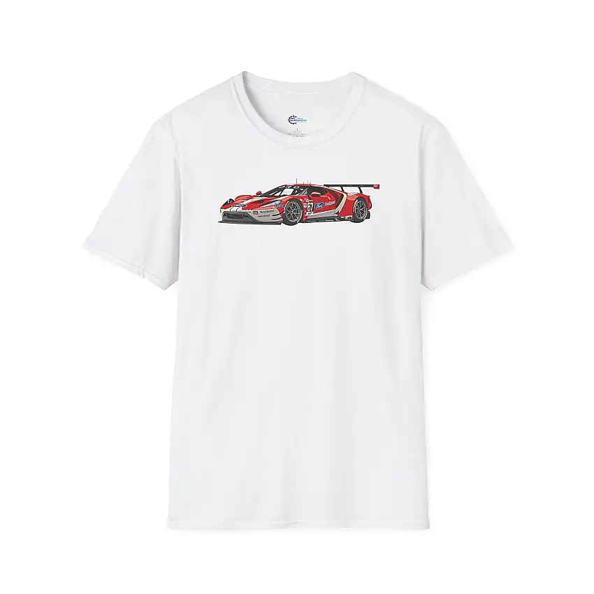 Modern Vector Art 24 Hours of Le Mans (2019) Ford GT #67 Harry Tincknell - Andy Priaulx - Jonathan Bomarito - Unisex T-Shirt - Racing Enthusiast Apparel