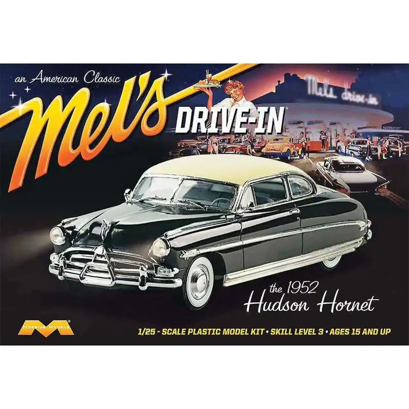 Moebius 1/25 Scale 1952 Hudson Hornet Car Mel's Drive-In