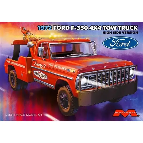 Moebius 1972 Ford F350 4X4 High Side Tow Truck (1/25 Scale)