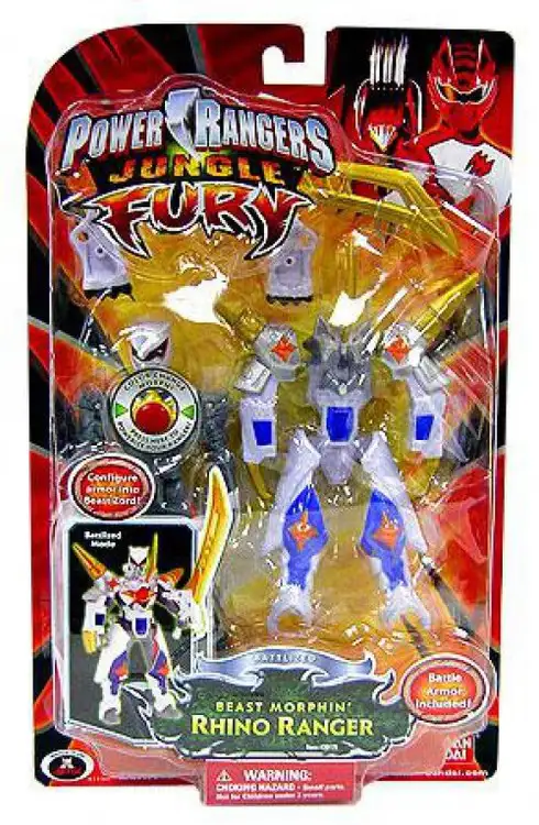 Power Rangers Jungle Fury Battlized Beast Morphin Rhino Ranger Action Figure [Damaged Package]