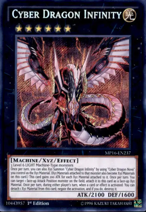 YuGiOh 2016 Mega-Tin Mega Pack Secret Rare Cyber Dragon Infinity MP16-EN237