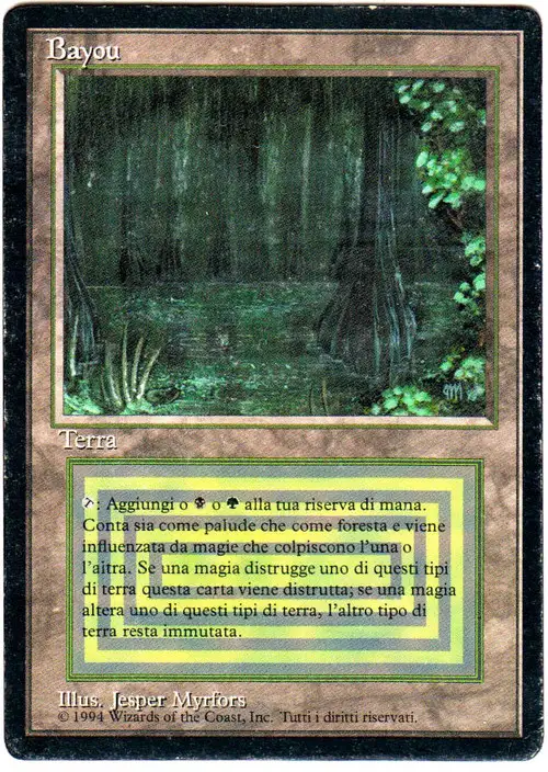 MtG Revised Rare Bayou [Italian Black Border - Moderately Played]