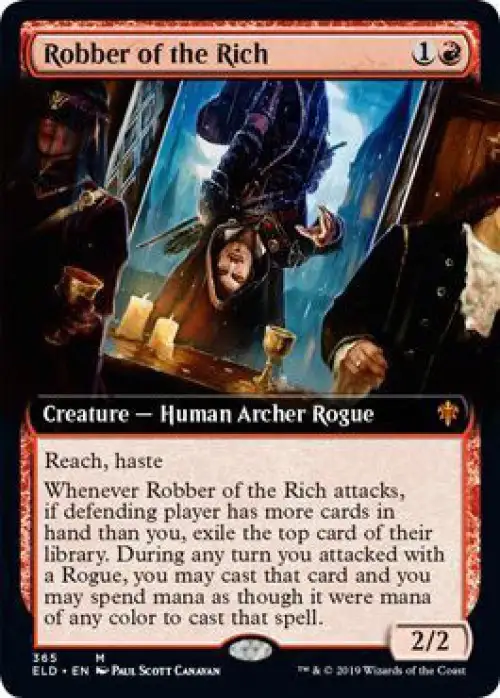 MtG Trading Card Game Throne of Eldraine Mythic Rare Robber of the Rich #365 [Extended Art]