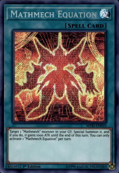 YuGiOh Mystic Fighters Secret Rare Mathmech Equation MYFI-EN010