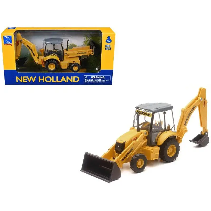 New Holland B110C Backhoe Loader Yellow Diecast Model by New Ray