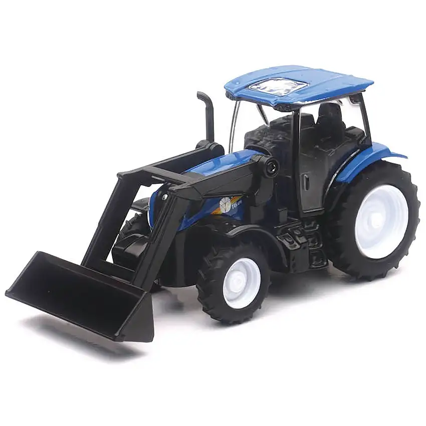 New Holland T6.175 Tractor with Front Loader Blue Diecast Model by New Ray