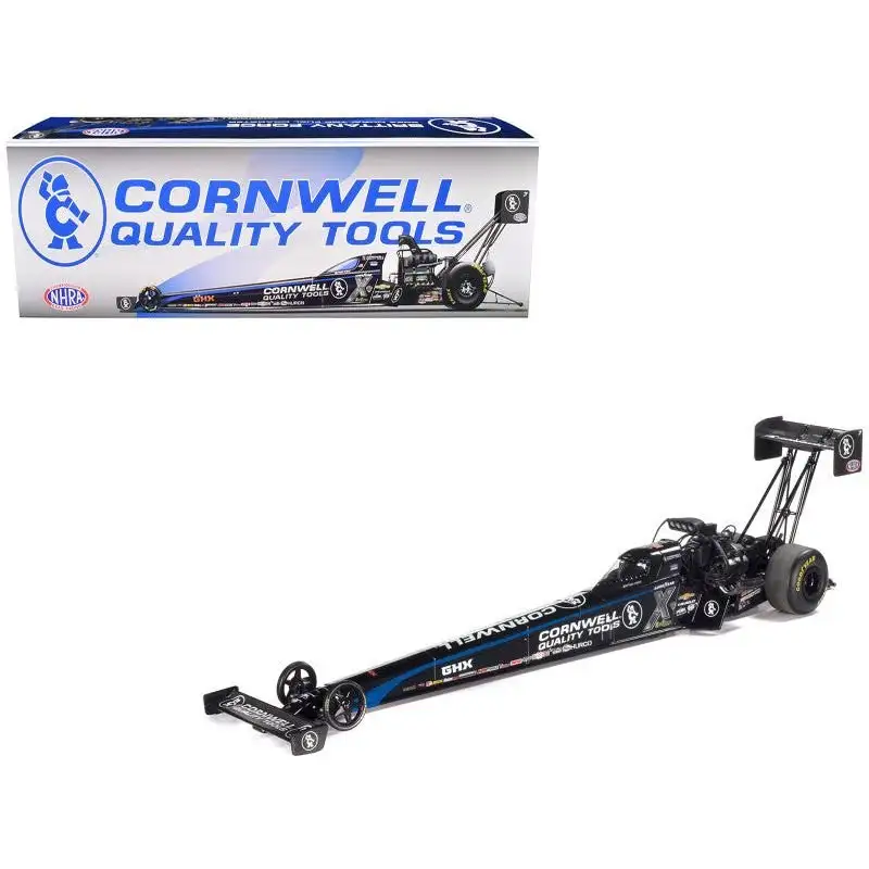 NHRA TFD (Top Fuel Dragster) Brittany Force "Cornwell Quality Tools" Black "John Force Racing" 1/24 Diecast Model by Auto World