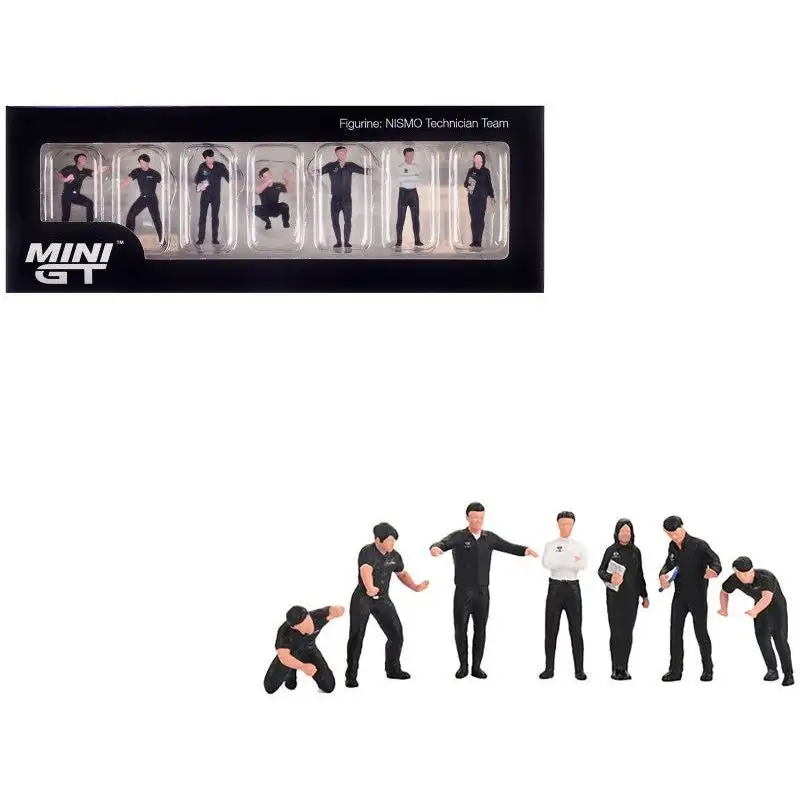 "NISMO Technician Team" 7 Piece Figure Set for 1/64 Scale Models by Mini GT