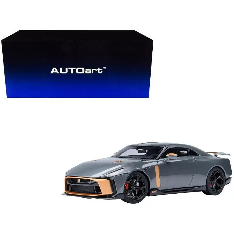 Nissan GT-R50 By ItalDesign "Goodwood Version" Liquid Kinetic Gray Metallic with Gold Accents 1/18 Model Car by Autoart