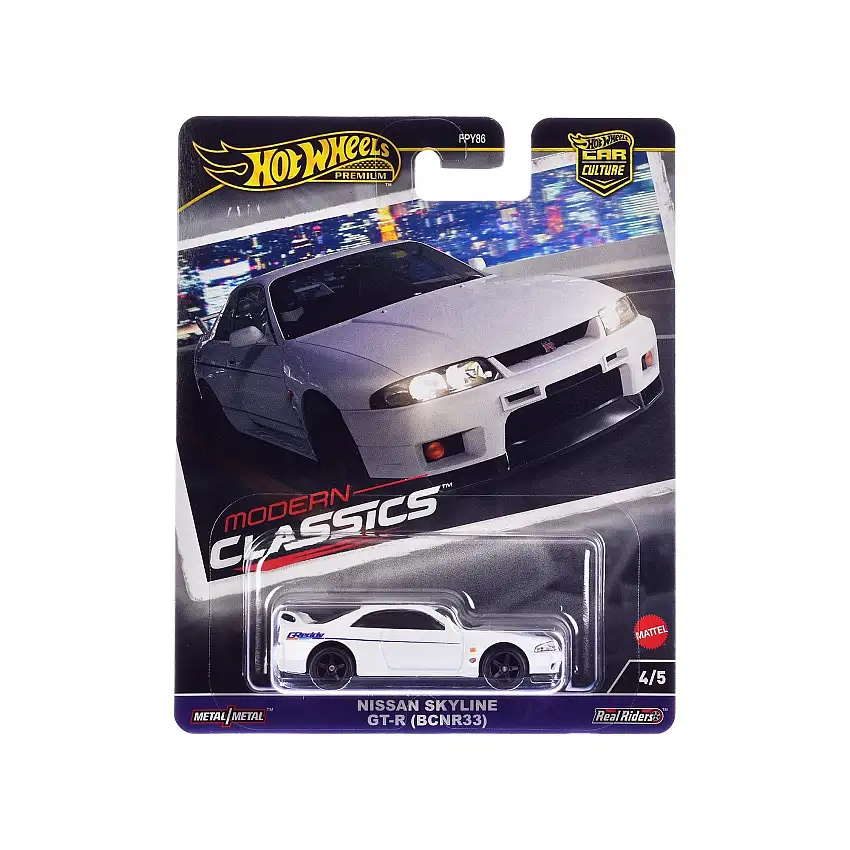 Nissan Skyline GT-R (BCNR33) "GReddy" White "Modern Classics" Series Diecast Model Car by Hot Wheels